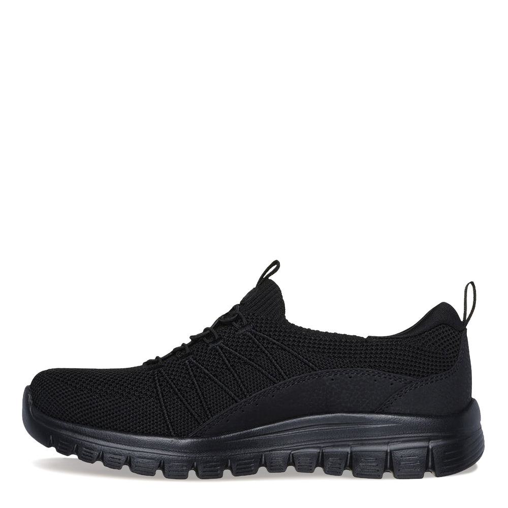 Solid black skechers online