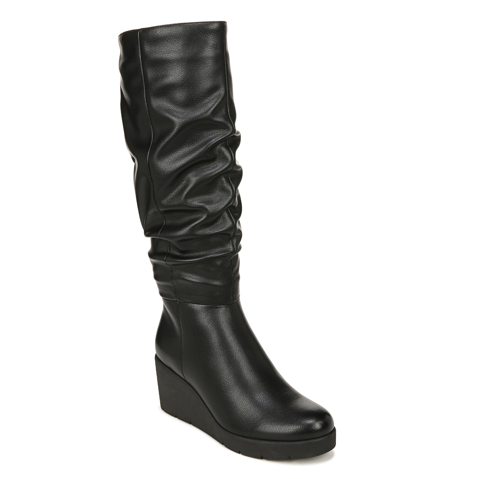 Wide calf 2024 boots wedge heel