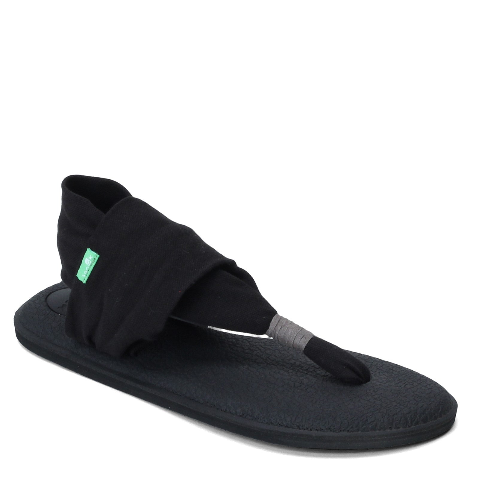 Sanuk Women's Black Textile Yoga Cruz Slingback Rubber Outsole Flats Shoes