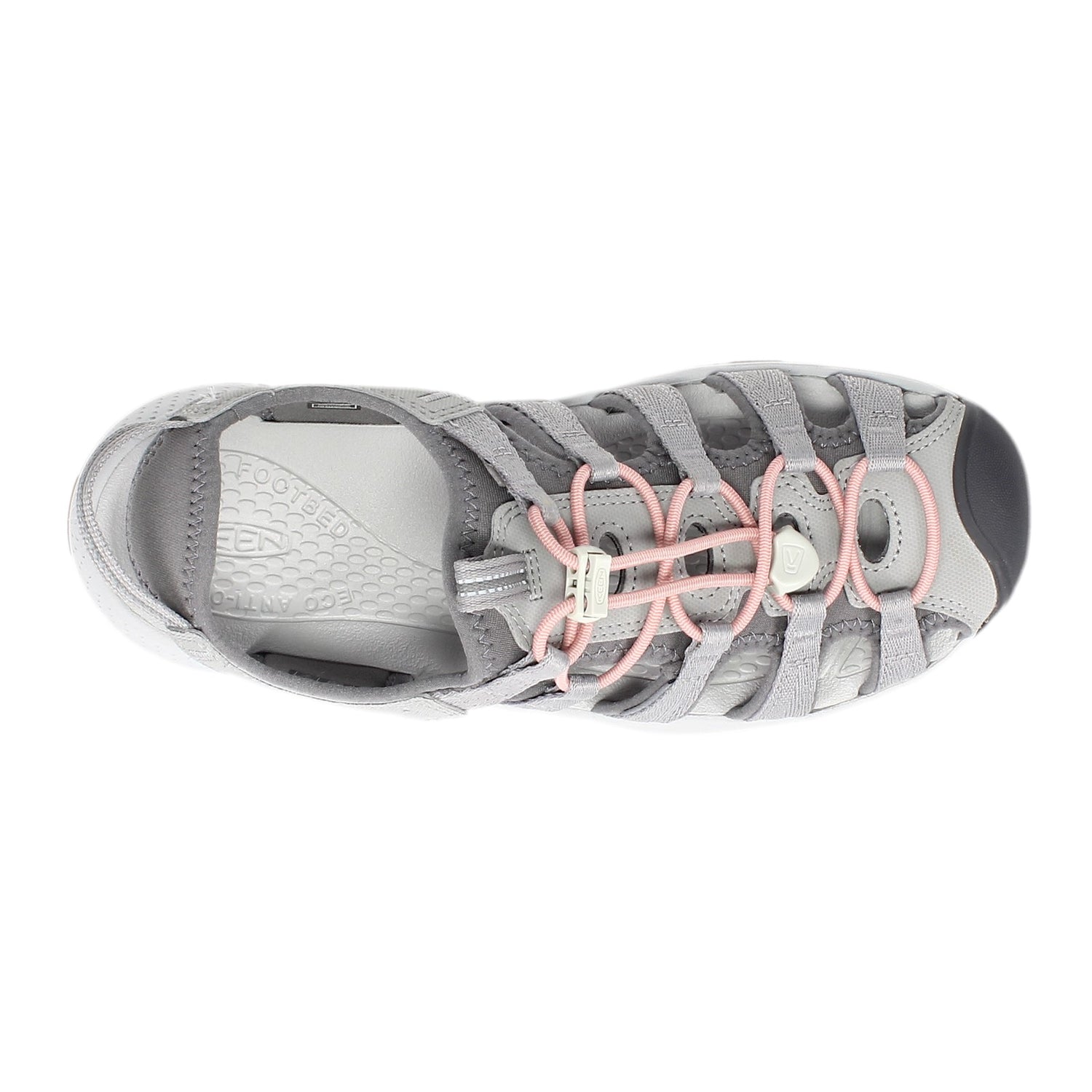 Peltz Shoes  Women's KEEN Astoria West Sandal Grey/Coral 1023589