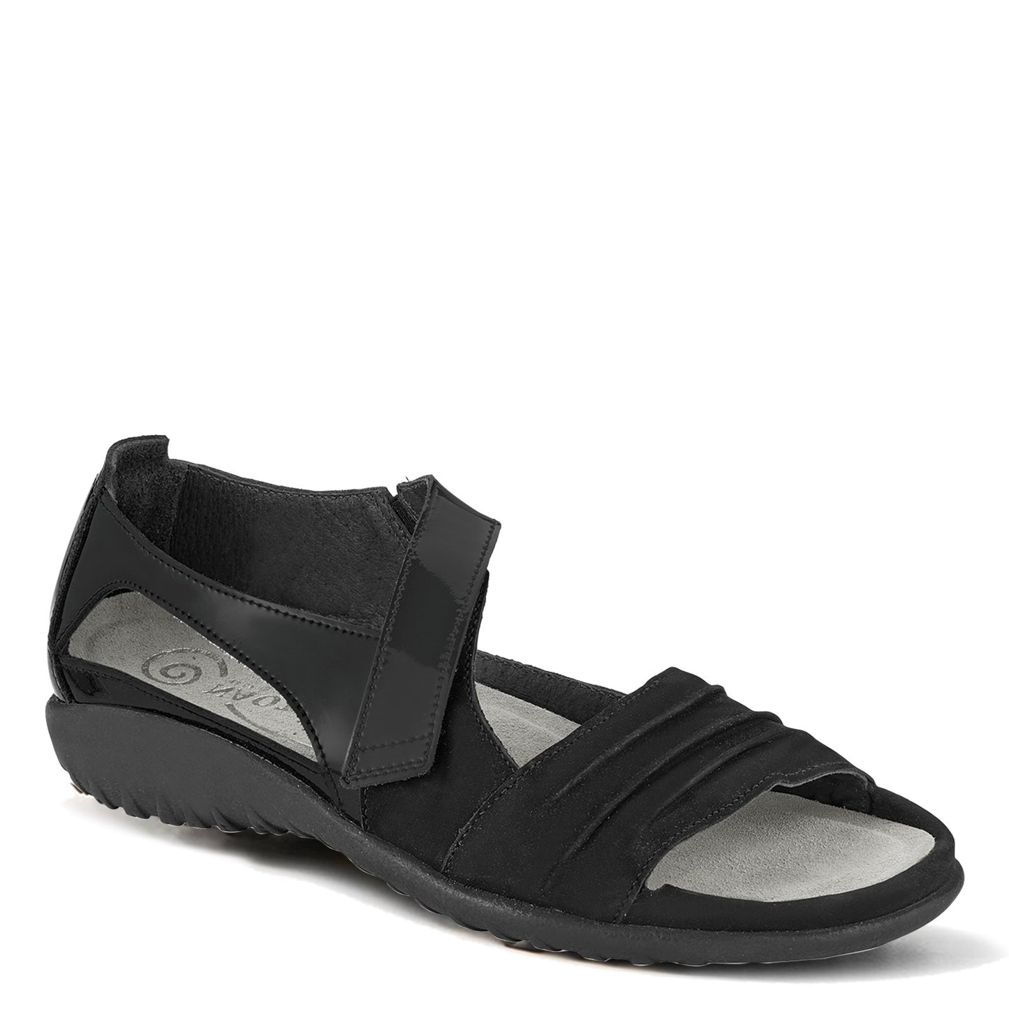 Peltz Shoes  Women's Naot Papaki Sandal Black Velvet 11125-NAE