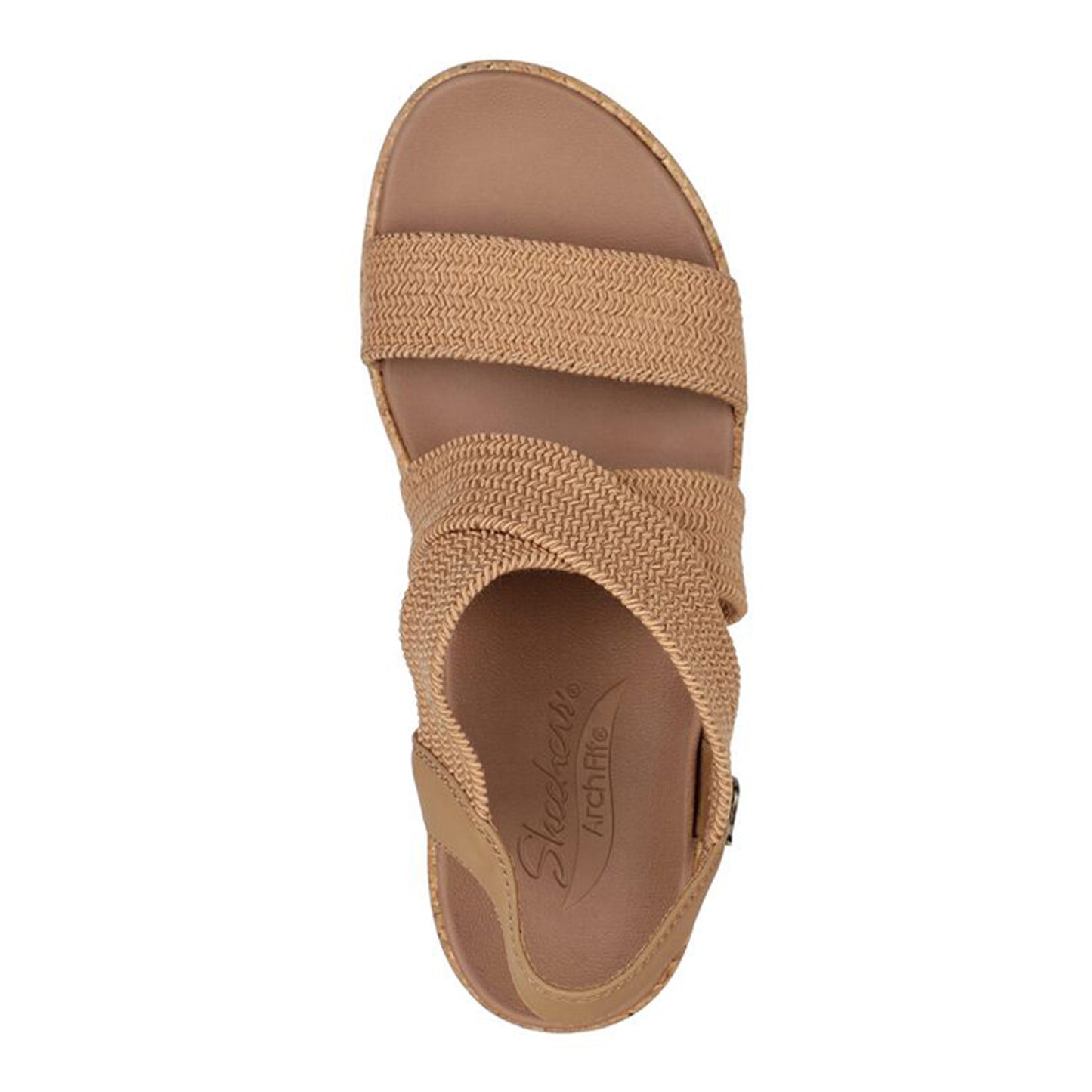 Peltz Shoes  Women's Skechers Arch Fit Beverlee - Love Stays Sandal Tan 119260-TAN