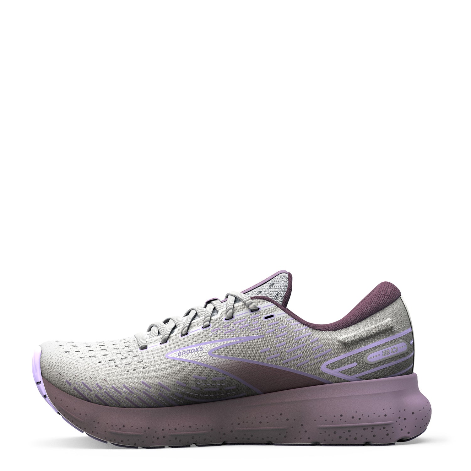 BROOKS GLYCERIN 20 WOMENS WHITE ORCHID LAVENDER