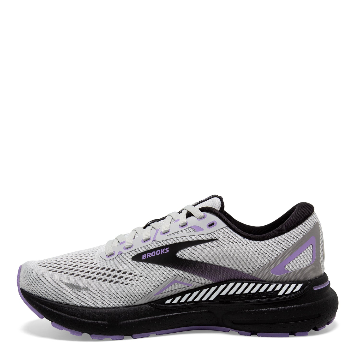 Peltz Shoes  Women's Brooks Adrenaline GTS 23 Running Shoe – Wide Width Grey/Purple/Black 120381 1D 039