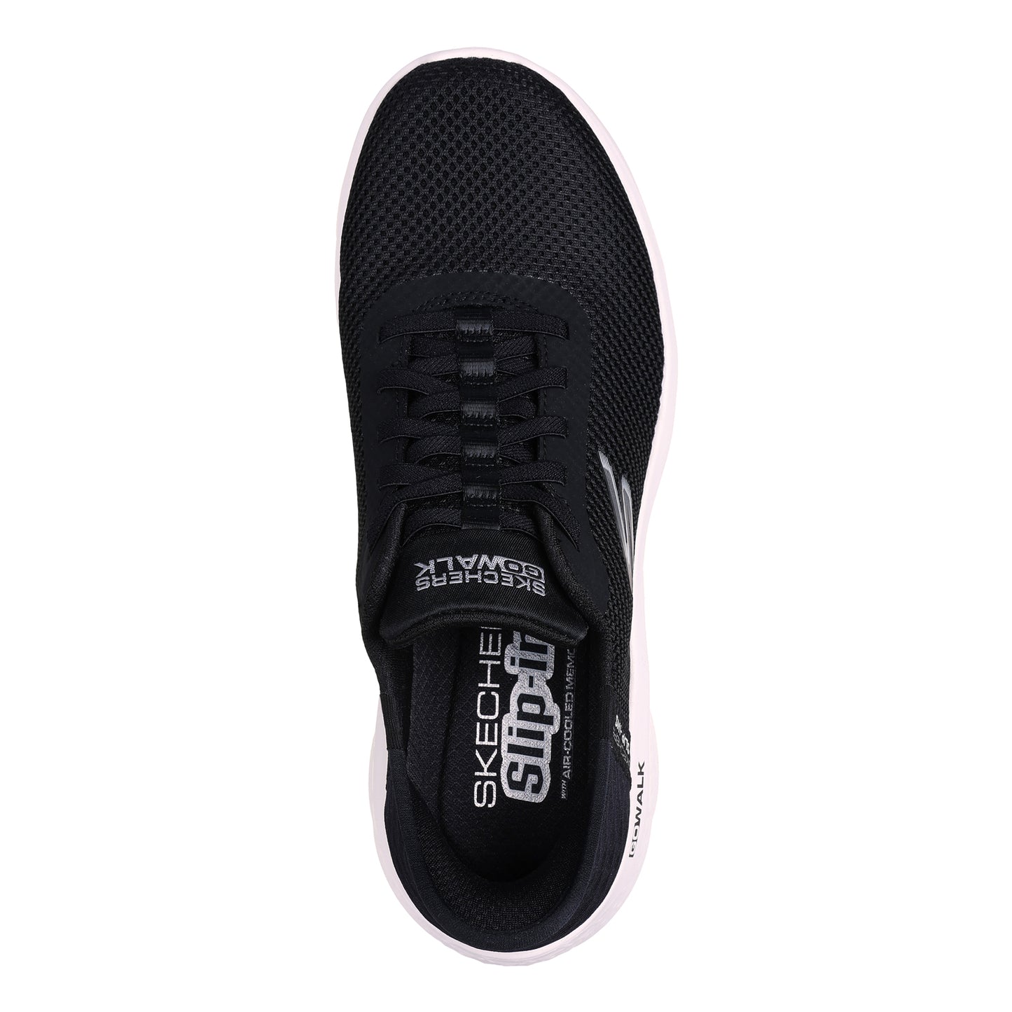 Peltz Shoes  Women's Skechers Slip-ins: GO WALK Flex - Grand Entrance Sneaker BLACK WHITE 124975-BKW