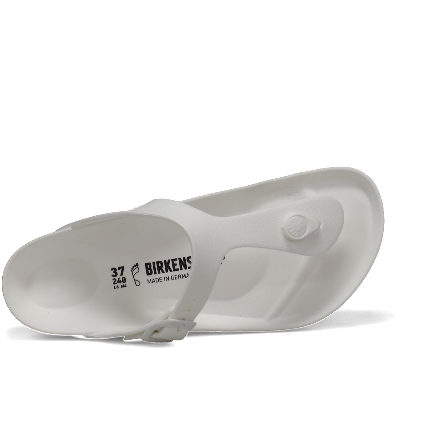 Peltz Shoes  Women's Birkenstock Gizeh Essentials EVA Sandal - Regular Width WHITE 128221 R