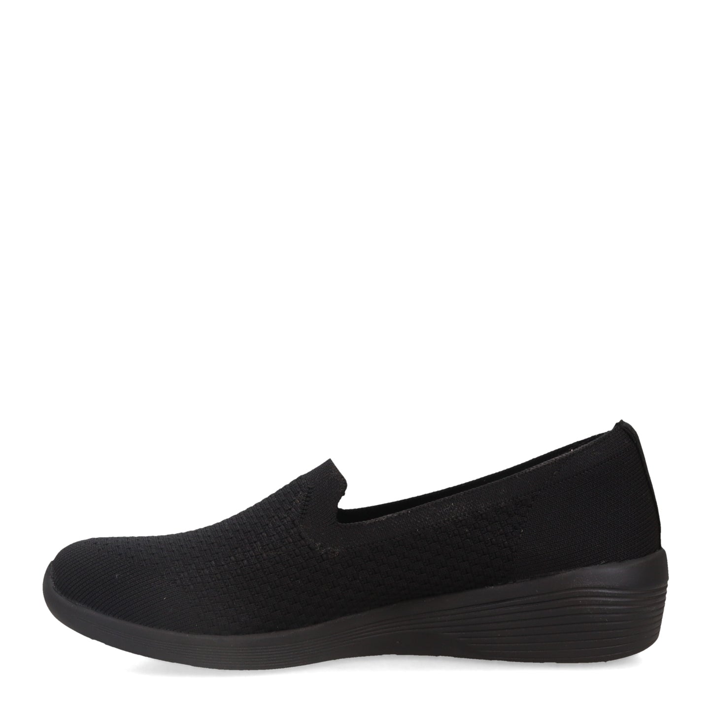 Peltz Shoes  Women's Skechers Arya - Clear Skies Slip-On Black/Black 158761-BBK