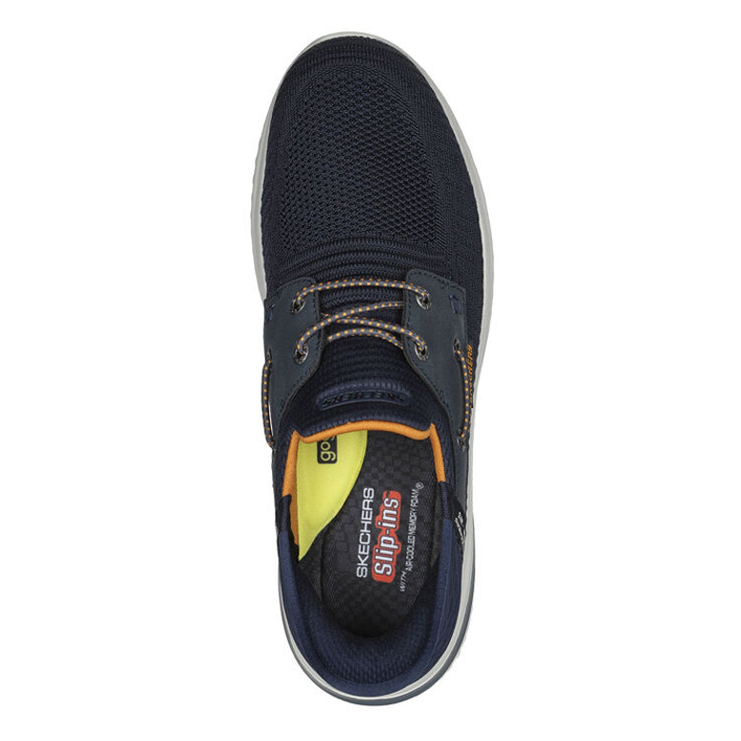 Peltz Shoes  Men's Skechers Slip-ins: Delson 3.0 – Roth Slip-On Navy Knit/Synthetic 210606-NVY