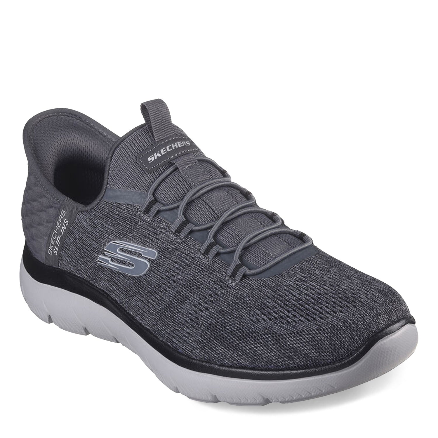 Peltz Shoes  Men's Skechers Slip-ins: Summits - Key Pace Sneaker - Wide Width Charcoal/Black 232469W-CCBK
