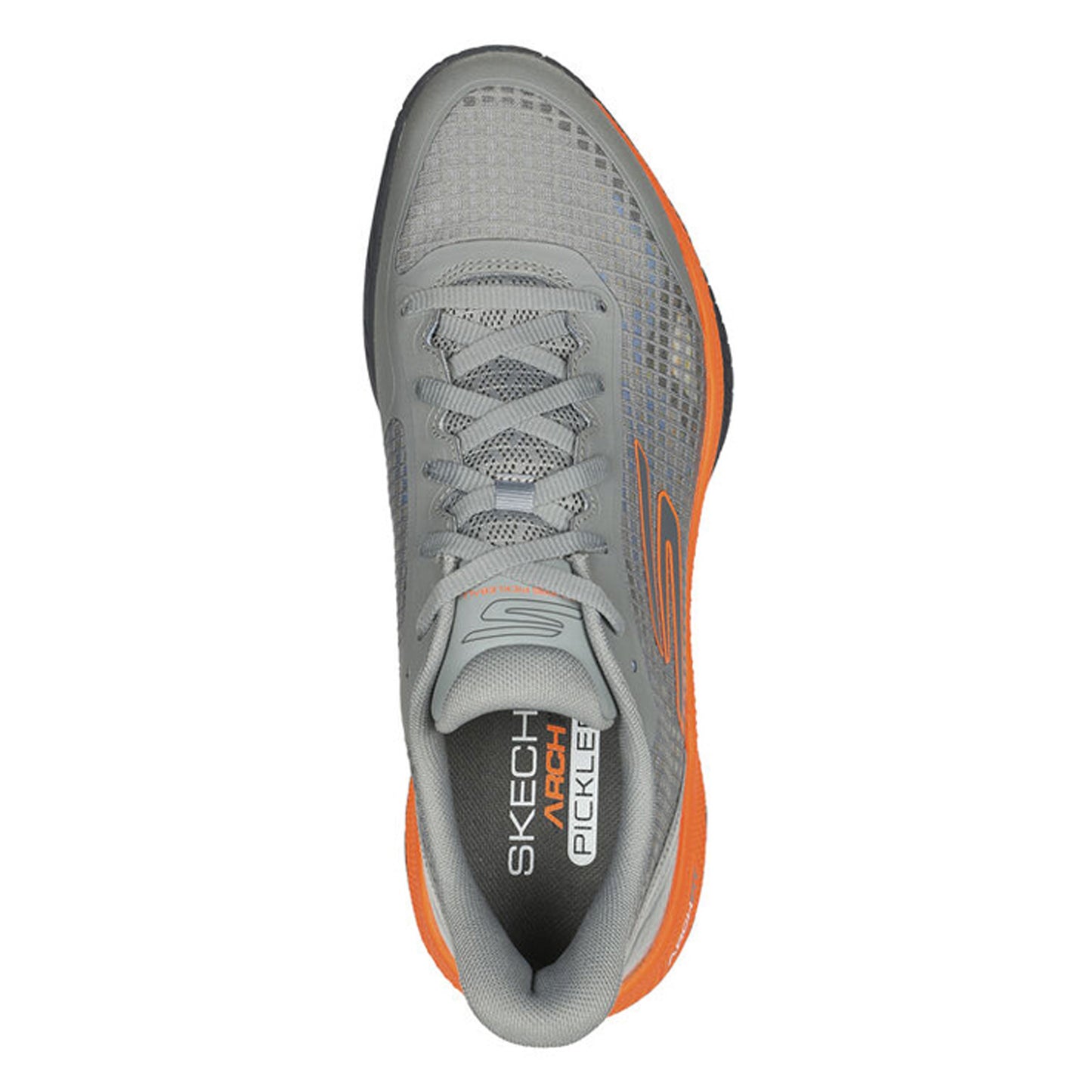 Peltz Shoes  Men's Skechers Viper Court Pro - Pickleball Shoe Grey/Orange 246069-GYOR