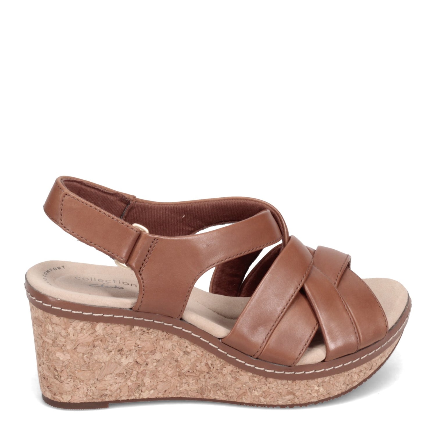 clarks leather wedges