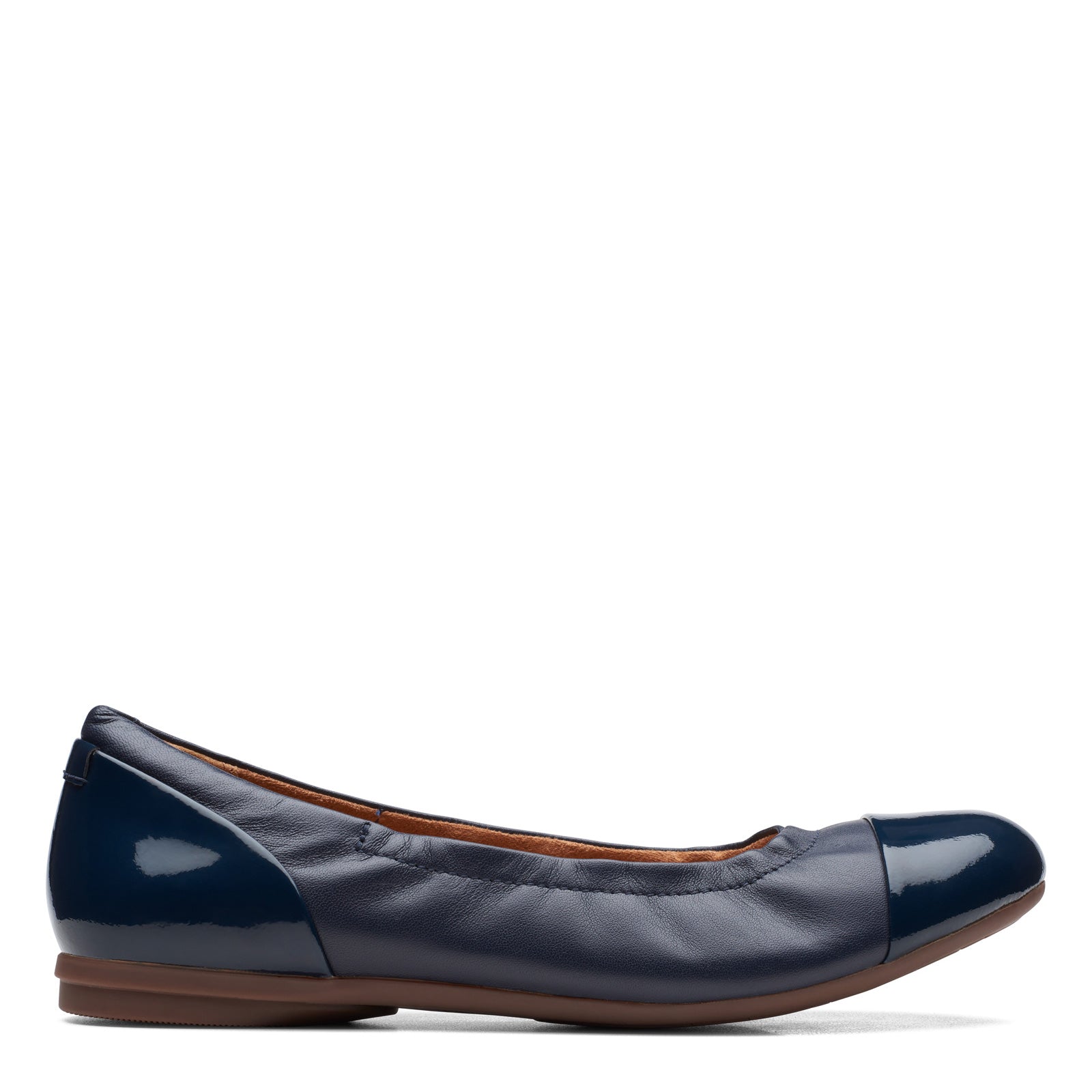 Clarks navy store blue flats