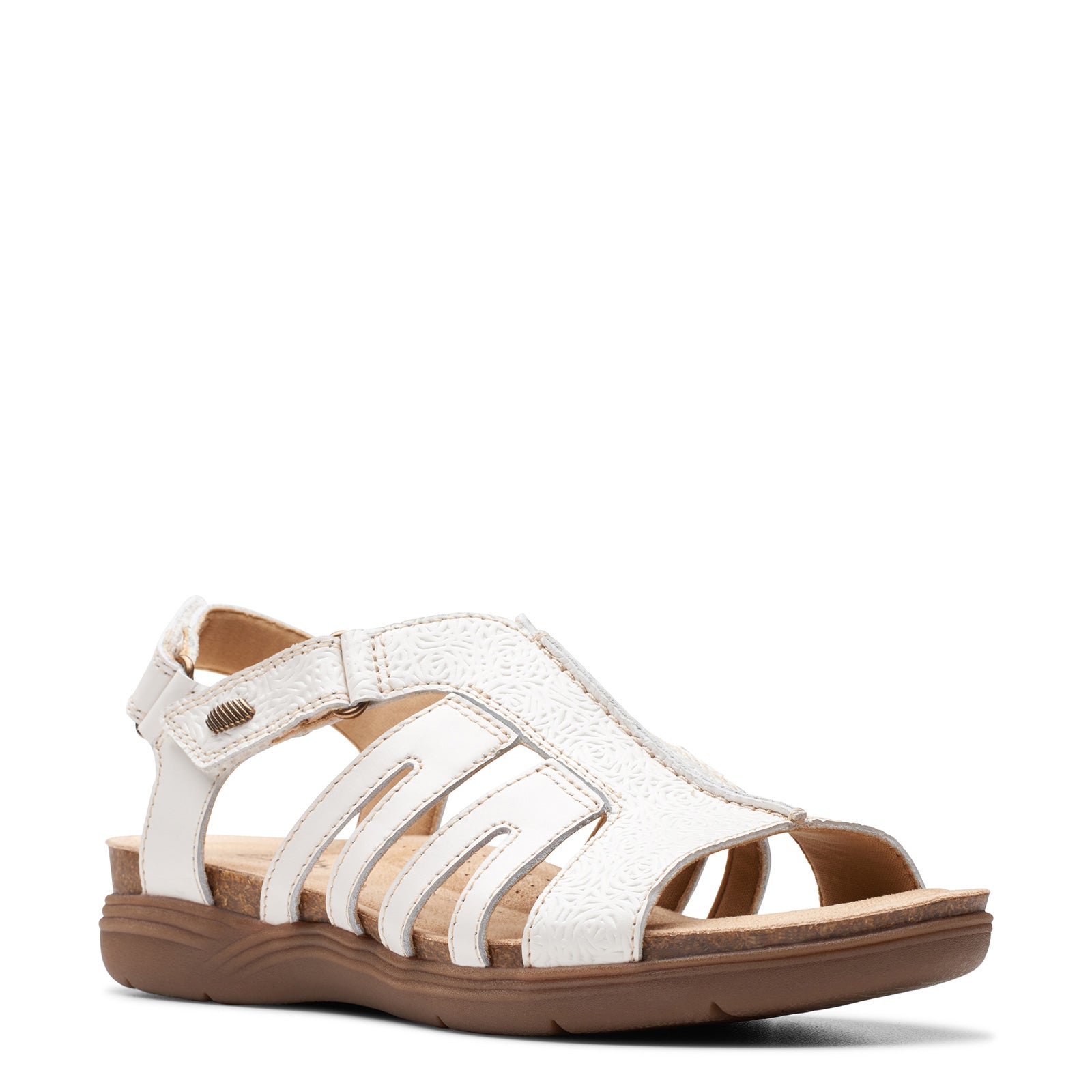 Clarks Arla Stroll Flat Sandals in White | Lyst