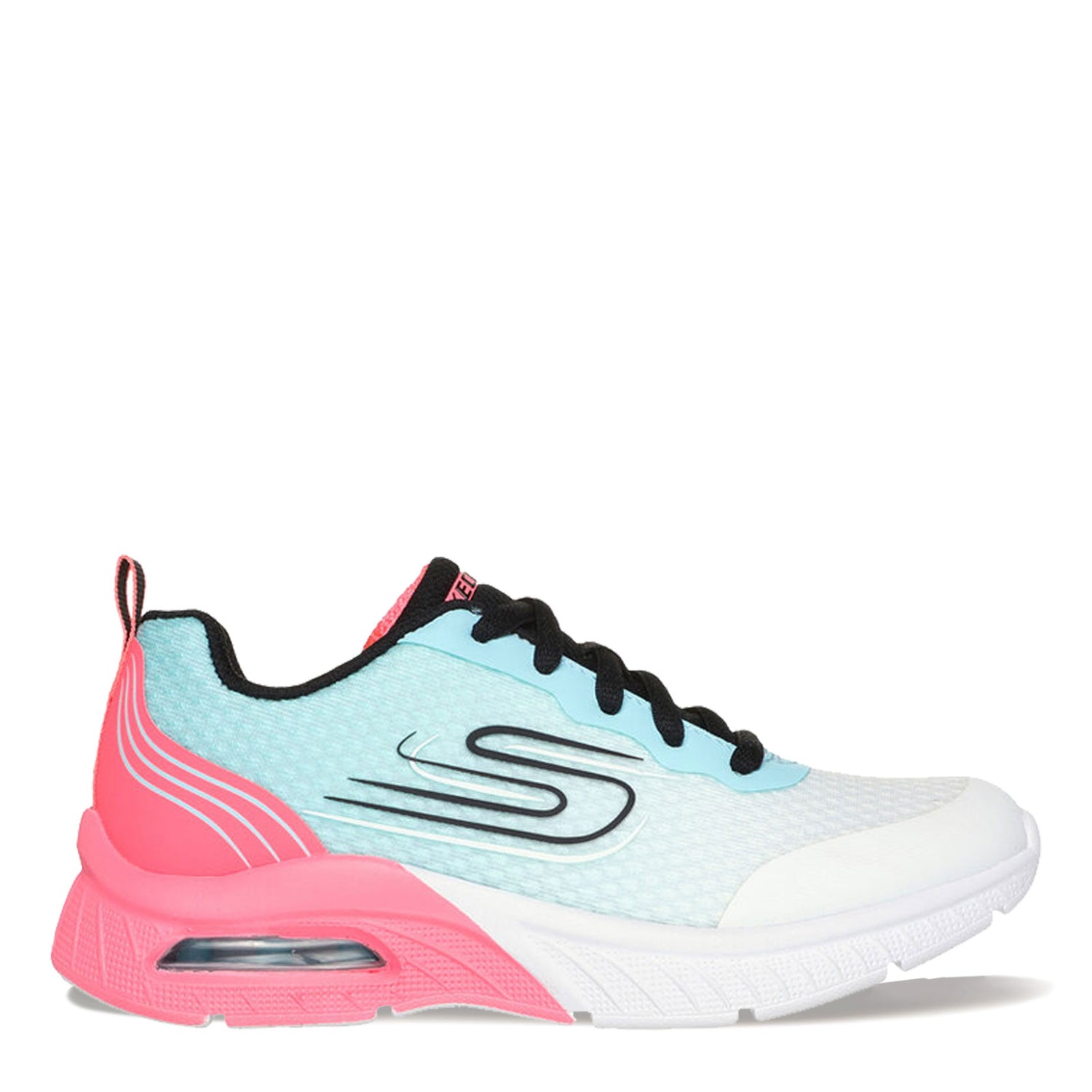 Peltz Shoes  Girl's Skechers Microspec Max Plus - Echo Speed - Little Kid & Big Kid WHITE Pink Blue 303613L-WCRL