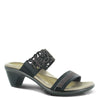Peltz Shoes  Women's Naot Contempo Mid Heel Sandals Jet Black/Bronze 40039-NLQ