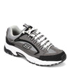 Peltz Shoes  Men's Skechers Stamina - Cutback Sneaker - Wide Width Charcoal/Black 51286EW-CCBK