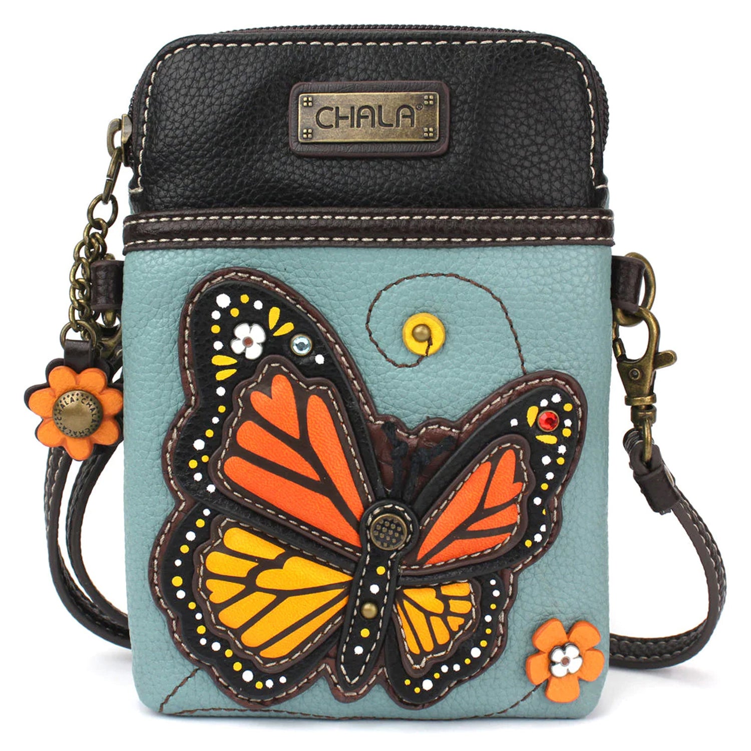 Chala Handbags Criss Cellphone Xbody - RFID - Turtle - Teal