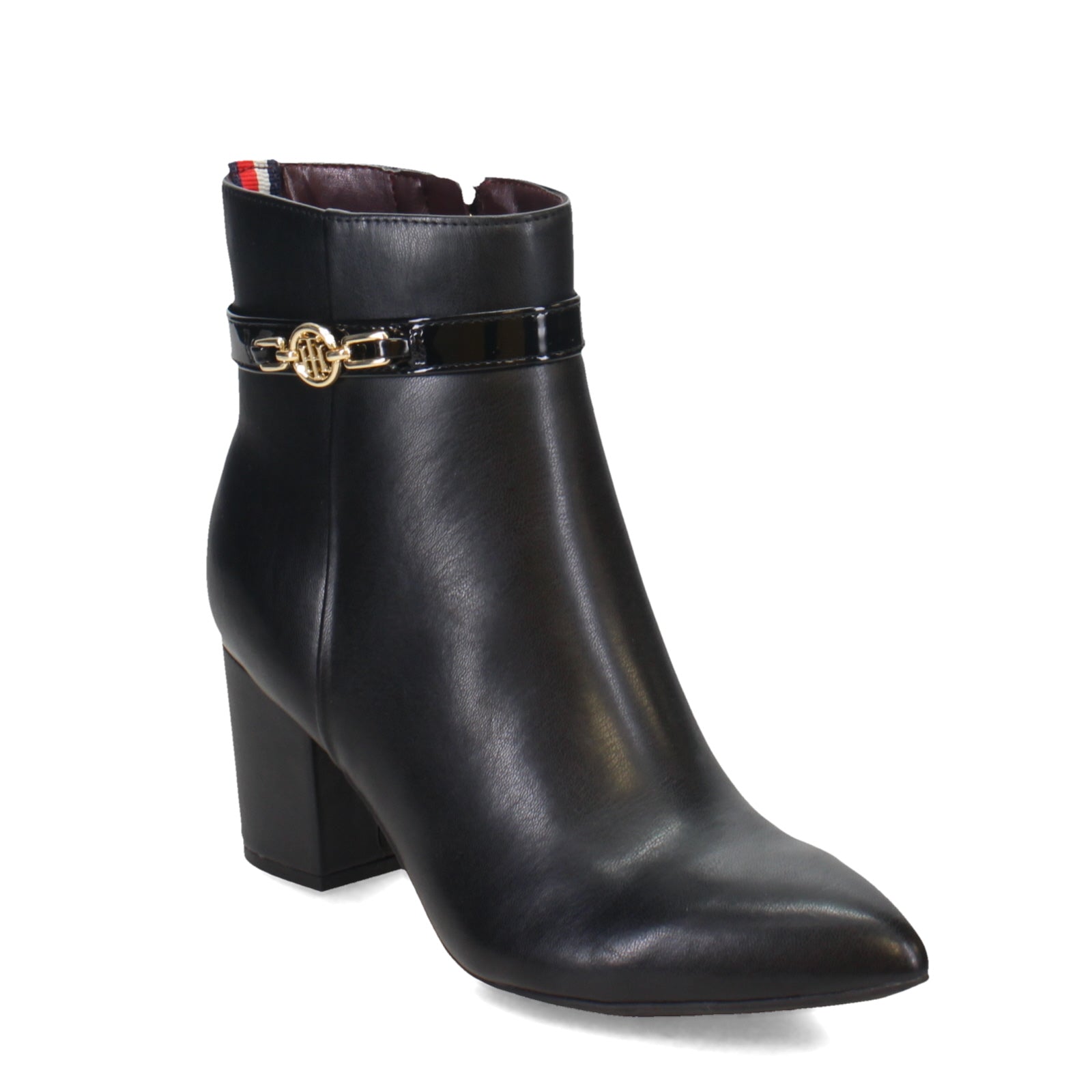 Tommy hilfiger black patent sales boots