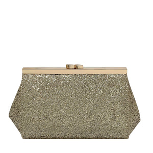 La Regale Glitter Flap Clutch - Women's - Silver Metallic