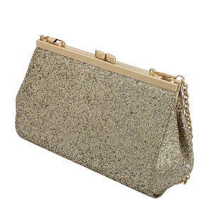 La Regale Glitter Flap Clutch