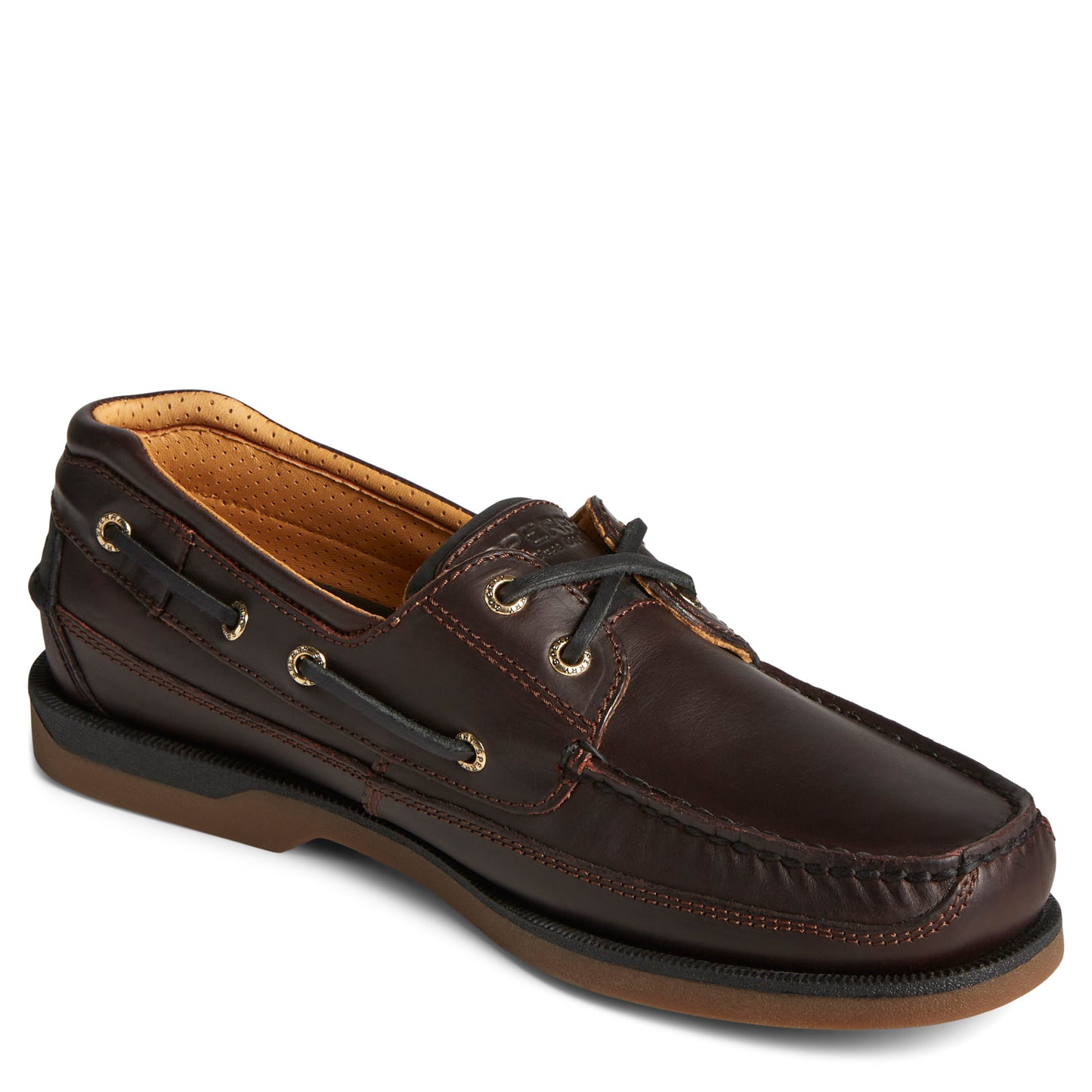 Peltz Shoes  Men's Sperry Gold Cup Mako 2 Eye Boat Shoe Amaretto STS25261