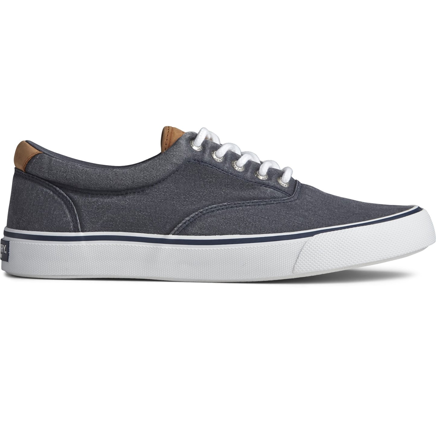 Peltz Shoes  Men's Sperry Striper II CVO Sneaker SALTWASH NAVY STS22044