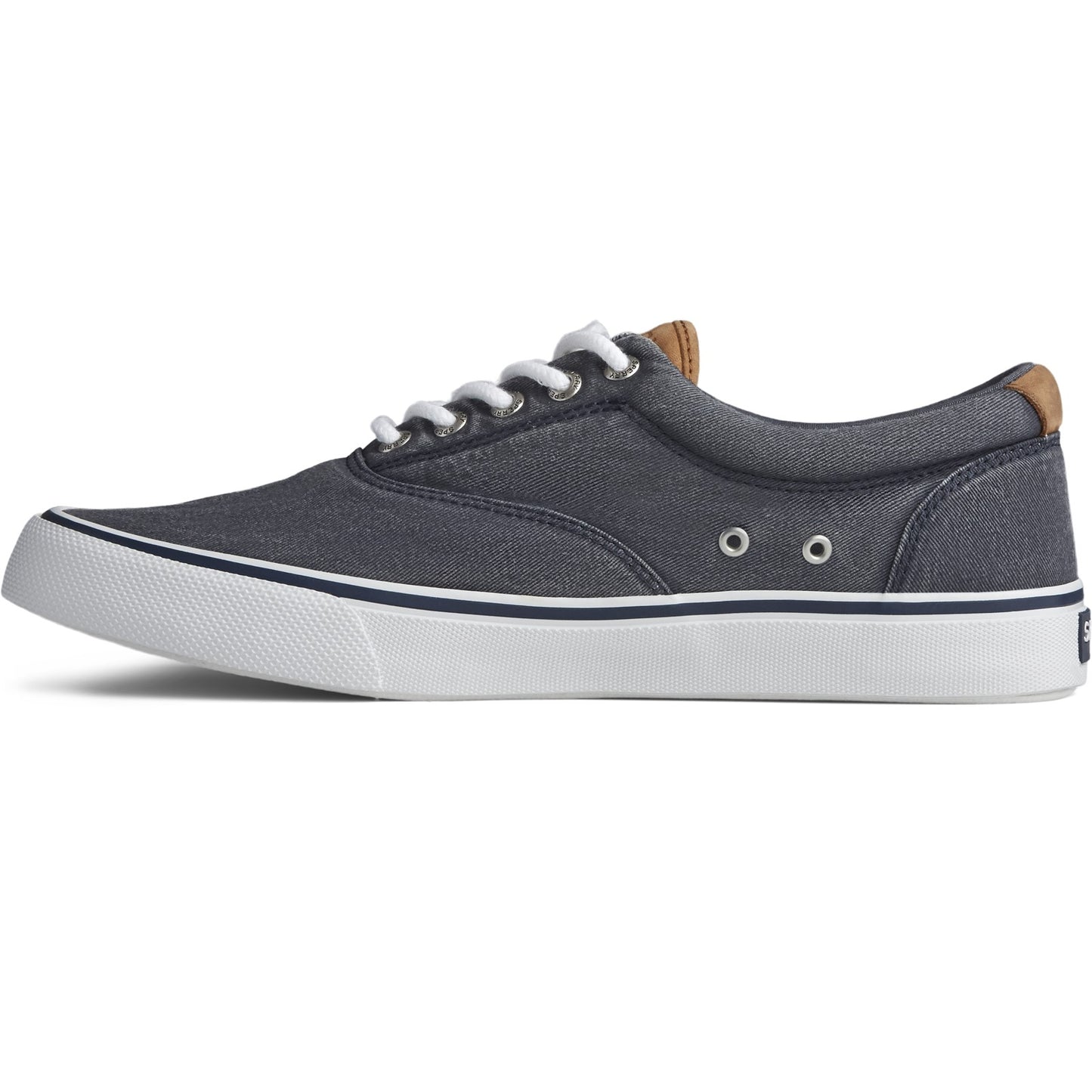 Peltz Shoes  Men's Sperry Striper II CVO Sneaker SALTWASH NAVY STS22044