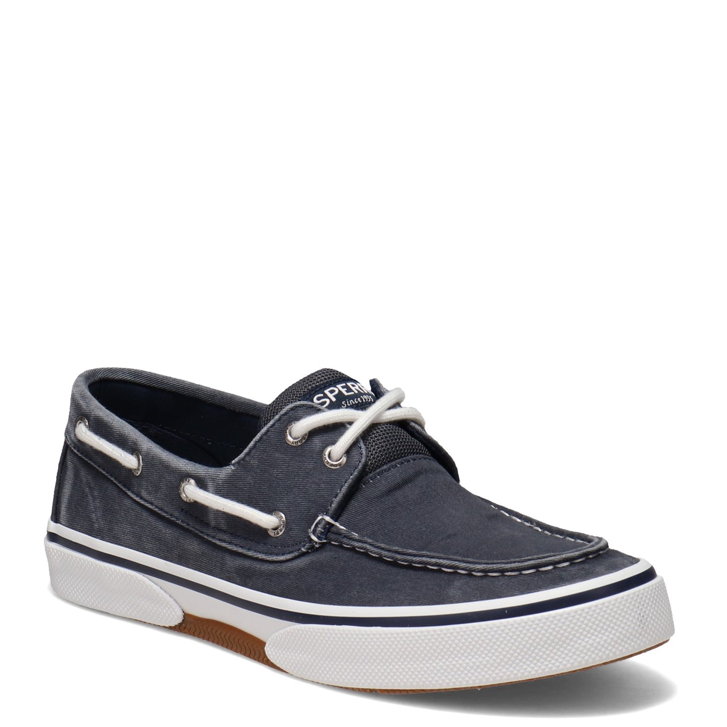 Peltz Shoes  Men's Sperry Halyard Boat Shoe NAVY TWILL STS23584